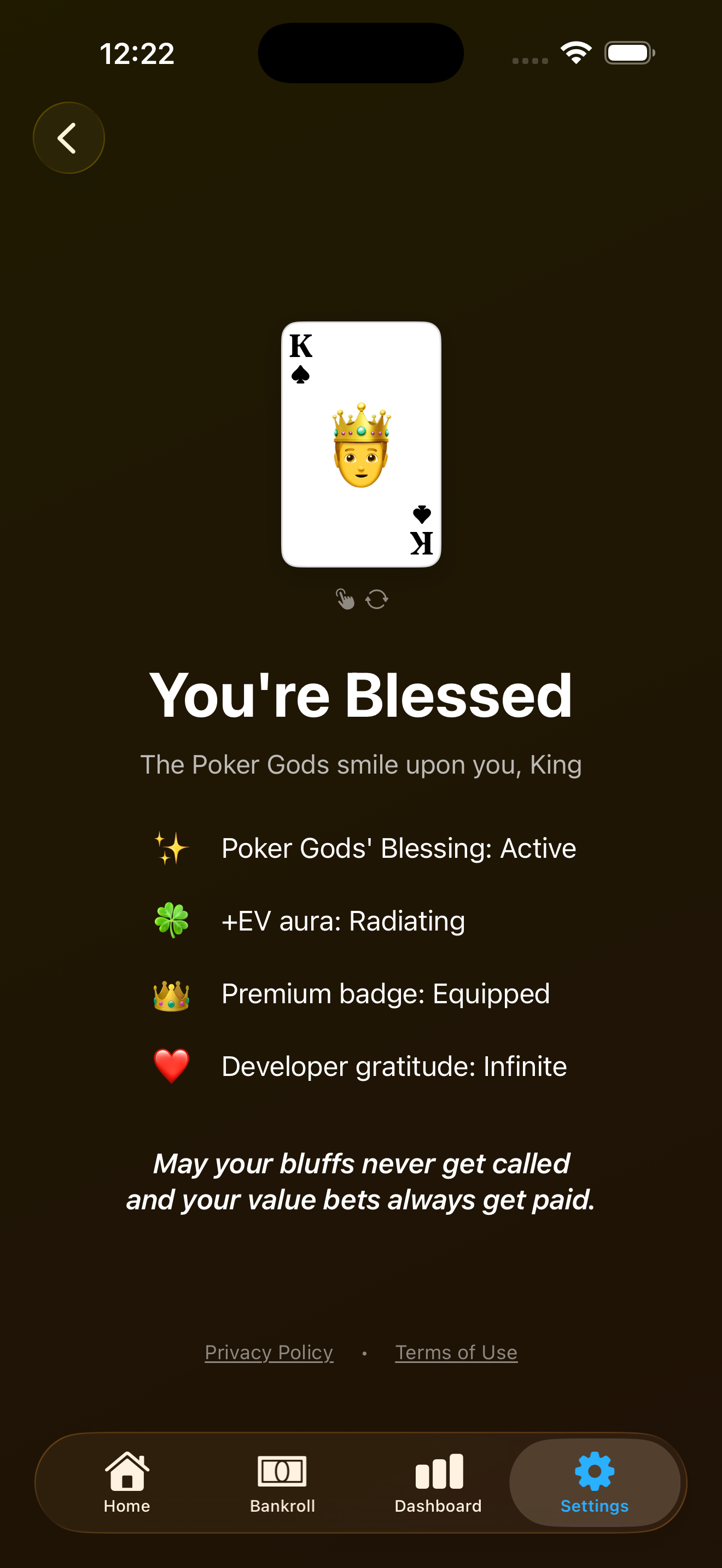 Poker Gods Blessing